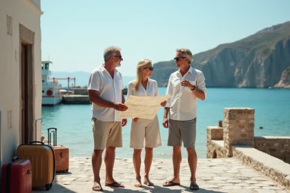 Couple français à Kythira avec un local au port