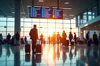 Hall de départs animé à l'aéroport de Bruxelles avec voyageurs