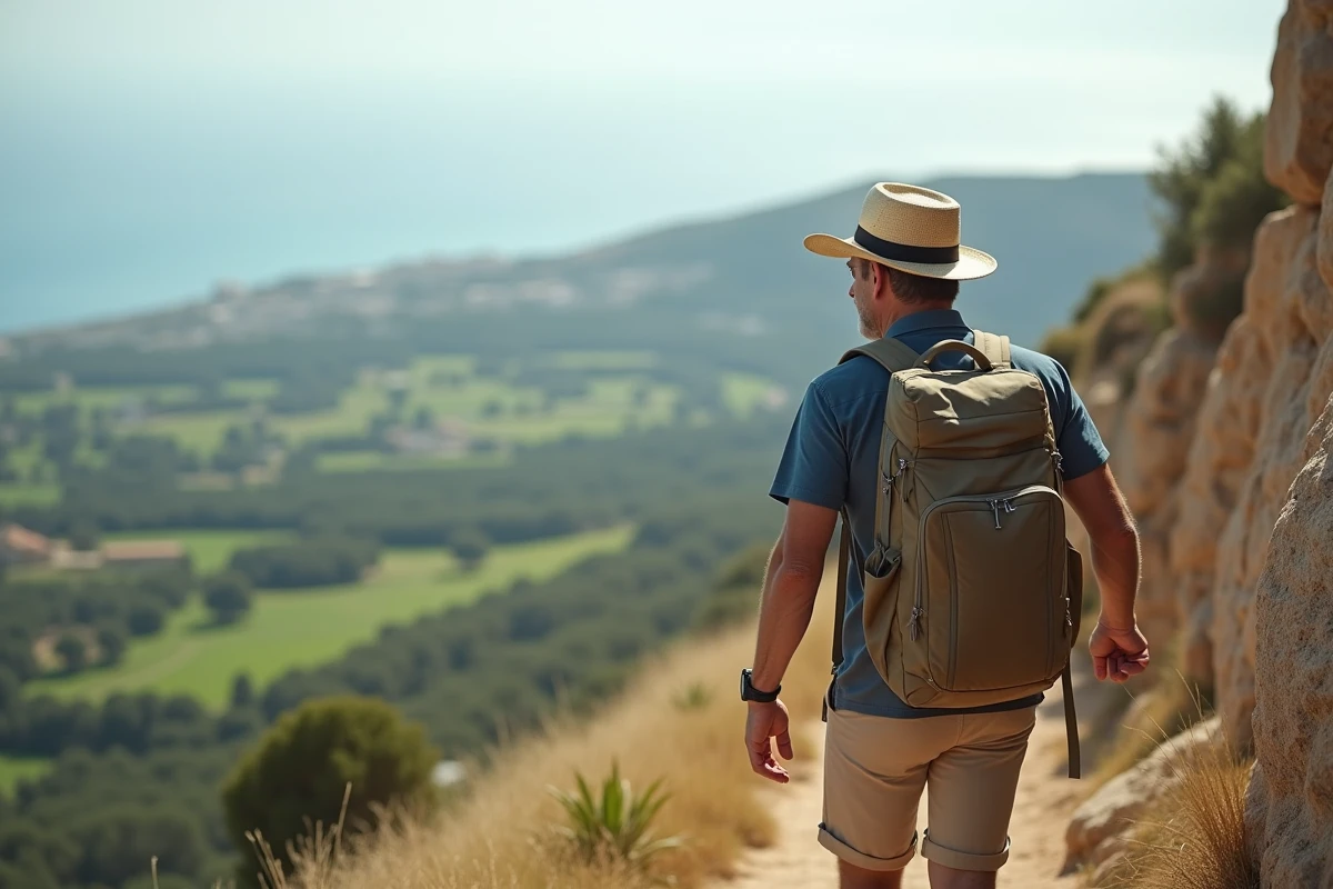 Homme avec chapeau observant le paysage à Dingli Cliffs