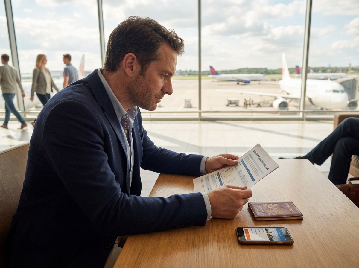 Homme vérifiant des devis d