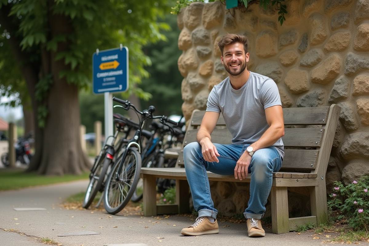 Jeune homme assis près de l